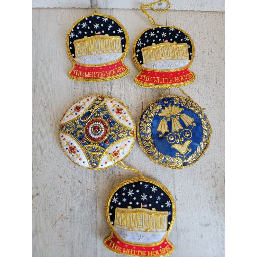 White‎ house beaded ornament Patriotic DC American Xmas set